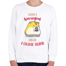 PRINTFASHION Legjobb terápia - A hörcsögöm - Gyerek pulóver - Fehér