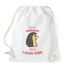 PRINTFASHION Legjobb terápia - A sündisznóm - Sportzsák, Tornazsák - Fehér tornazsák