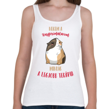 PRINTFASHION Legjobb terápia - Tengerimalac - Női atléta - Fehér női trikó