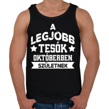 PRINTFASHION Legjobb tesó - Hónappal - Férfi atléta - Fekete atléta, trikó