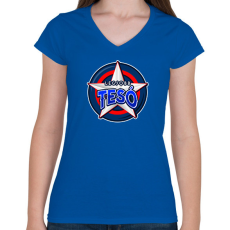 PRINTFASHION LEGJOBB TESO - Női V-nyakú póló - Királykék