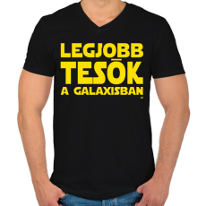 PRINTFASHION Legjobb tesók a Galaxisban Star Wars - Férfi V-nyakú póló - Fekete