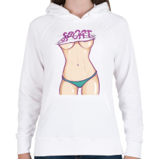 PRINTFASHION Legjobb test - Női kapucnis pulóver - Fehér