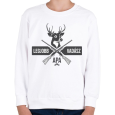 PRINTFASHION Legjobb Vadász Apa - Gyerek pulóver - Fehér