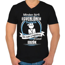PRINTFASHION Legjobbak lesznek edzők - Férfi V-nyakú póló - Fekete férfi póló