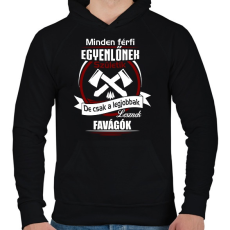 PRINTFASHION Legjobbak lesznek favágók - Férfi kapucnis pulóver - Fekete