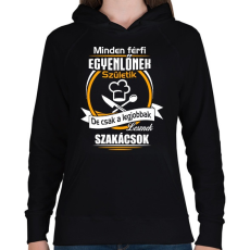 PRINTFASHION Legjobbak lesznek szakácsok - Női kapucnis pulóver - Fekete