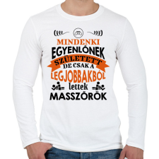 PRINTFASHION Legjobbakból lettek masszőrök - Férfi hosszú ujjú póló - Fehér férfi póló