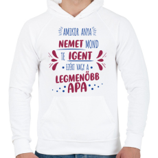 PRINTFASHION Legmenőbb apa - Férfi kapucnis pulóver - Fehér