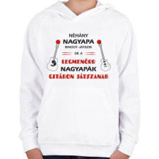 PRINTFASHION Legmenőbb nagyapák gitáron játszanak - Gyerek kapucnis pulóver - Fehér gyerek pulóver, kardigán