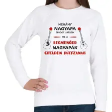 PRINTFASHION Legmenőbb nagyapák gitáron játszanak - Női pulóver - Fehér női pulóver, kardigán