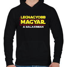 PRINTFASHION LEGNAGYOBB MAGYAR A GALAXISBAN - Férfi kapucnis pulóver - Fekete férfi pulóver, kardigán