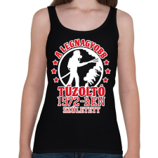 PRINTFASHION Legnagyobb tűzoltó - Évszámmal - Női atléta - Fekete női trikó