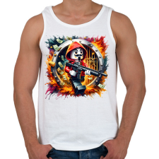 PRINTFASHION LEGO - A nagy pénzrablás - La casa de papel - Férfi atléta - Fehér atléta, trikó