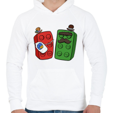 PRINTFASHION Lego család - Férfi kapucnis pulóver - Fehér