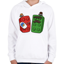 PRINTFASHION Lego család - Gyerek kapucnis pulóver - Fehér gyerek pulóver, kardigán