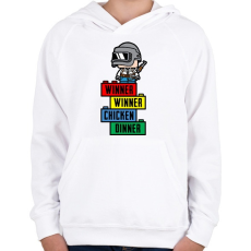 PRINTFASHION Lego PUBG - Gyerek kapucnis pulóver - Fehér