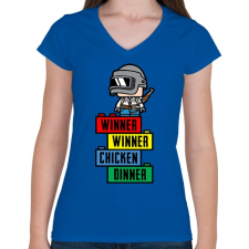 PRINTFASHION Lego PUBG - Női V-nyakú póló - Királykék női póló