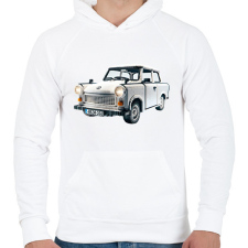 PRINTFASHION LEGO Trabant - Retro autó - Férfi kapucnis pulóver - Fehér férfi pulóver, kardigán