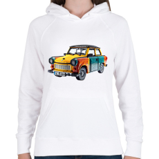 PRINTFASHION LEGO Trabant - Retro autó - Női kapucnis pulóver - Fehér