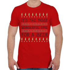 PRINTFASHION LEGSZEBB IDŐSZAK EGY SÖRRE - Férfi póló - Piros