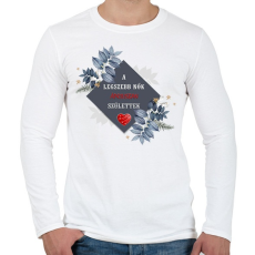 PRINTFASHION Legszebb nők április - Férfi hosszú ujjú póló - Fehér