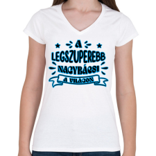 PRINTFASHION Legszuperebb nagybácsi - Női V-nyakú póló - Fehér női póló