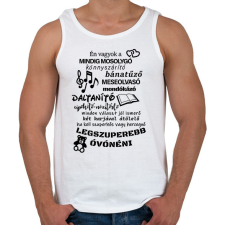 PRINTFASHION Legszuperebb Óvónéni - Férfi atléta - Fehér atléta, trikó