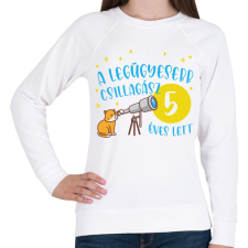 PRINTFASHION Legügyesebb csillagász - Számmal - Női pulóver - Fehér női pulóver, kardigán