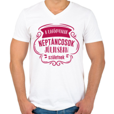 PRINTFASHION Legügyesebb néptáncosok - Hónappal (női) - Férfi V-nyakú póló - Fehér