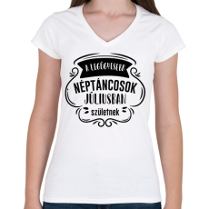 PRINTFASHION Legügyesebb néptáncosok - Hónappal - Női V-nyakú póló - Fehér