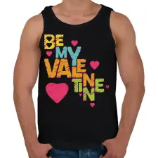 PRINTFASHION Légy a Valentinom - Valentin napi páros póló - Férfi atléta - Fekete atléta, trikó