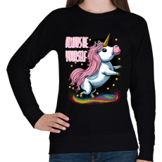 PRINTFASHION Légy önmagad - Unikornis malac - Női pulóver - Fekete