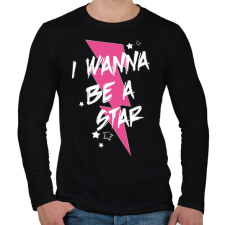 PRINTFASHION Légy sztár - Férfi hosszú ujjú póló - Fekete férfi póló