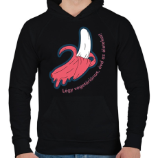 PRINTFASHION Légy vegetáriánus - Férfi kapucnis pulóver - Fekete