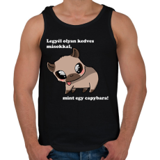 PRINTFASHION legyél olyan kedves másokkal, mint egy capybara (fehér) - Férfi atléta - Fekete