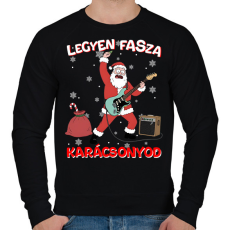 PRINTFASHION Legyen fasza karácsonyod - Férfi pulóver - Fekete