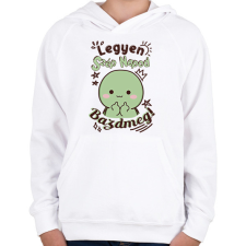 PRINTFASHION Legyen szép napod bazdmeg! - Gyerek kapucnis pulóver - Fehér gyerek pulóver, kardigán