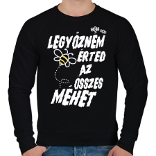 PRINTFASHION Legyőzném érted az összes méhet - páros minta - Férfi pulóver - Fekete férfi pulóver, kardigán
