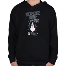 PRINTFASHION Lehet élni, de minek? - Border Collie - Gyerek kapucnis pulóver - Fekete gyerek pulóver, kardigán