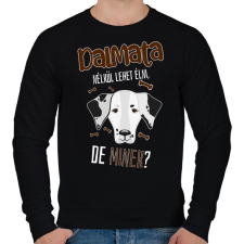 PRINTFASHION Lehet élni, de minek? - Dalmata - Férfi pulóver - Fekete férfi pulóver, kardigán