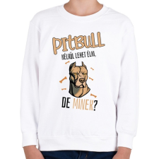 PRINTFASHION Lehet élni, de minek? - Pitbull - Gyerek pulóver - Fehér gyerek pulóver, kardigán