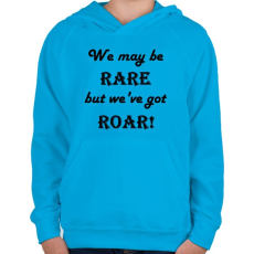 PRINTFASHION Lehet, hogy ritkák vagyunk - Gyerek kapucnis pulóver - Azúrkék