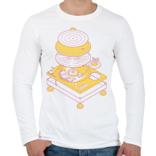PRINTFASHION Lemezlejátszó - Férfi hosszú ujjú póló - Fehér férfi póló