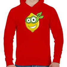 PRINTFASHION Lemon Hero - Férfi kapucnis pulóver - Piros férfi pulóver, kardigán