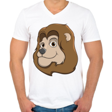 PRINTFASHION Leo - Férfi V-nyakú póló - Fehér férfi póló