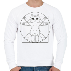 PRINTFASHION Leonardo Da Vinci Macskája - Férfi pulóver - Fehér