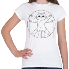 PRINTFASHION Leonardo Da Vinci Macskája - Női póló - Fehér női póló