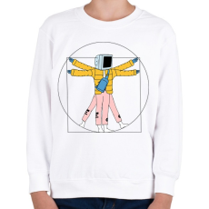 PRINTFASHION Leonardo napjainkban - Gyerek pulóver - Fehér
