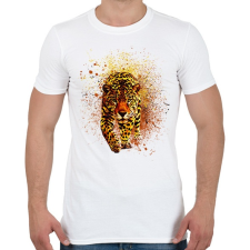 PRINTFASHION leopard abstrakt - Férfi póló - Fehér férfi póló